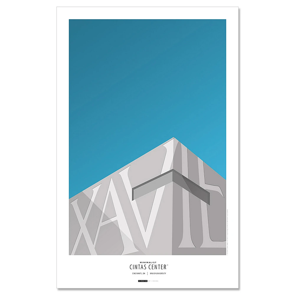 Xavier Musketeers Minimalist Cintas Center 24'' x 36'' Fine Art Print