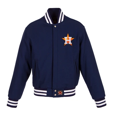 Women's JH Design Navy Houston Astros Embroidered Logo All-Wool Jacket