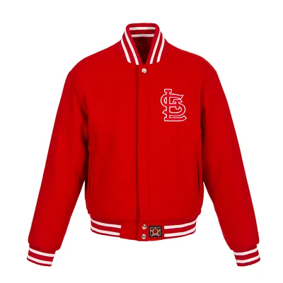 Women's JH Design Red St. Louis Cardinals Embroidered Logo All-Wool Jacket