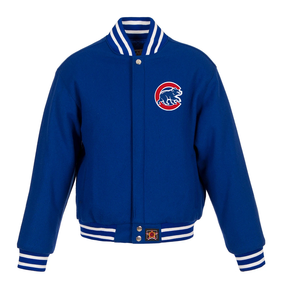 Women's JH Design Royal Chicago Cubs Embroidered Logo All-Wool Jacket
