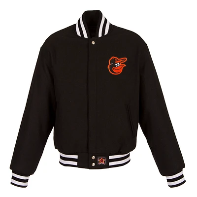Women's JH Design Black Baltimore Orioles Embroidered Logo All-Wool Jacket