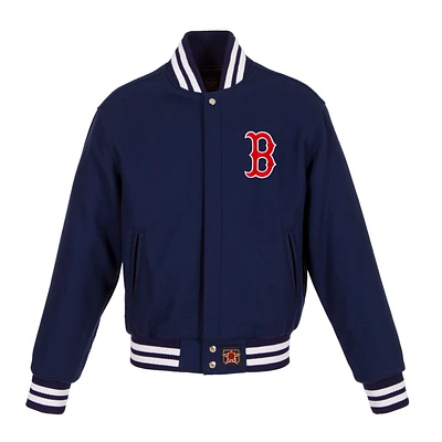 Women's JH Design Navy Boston Red Sox Embroidered Logo All-Wool Jacket