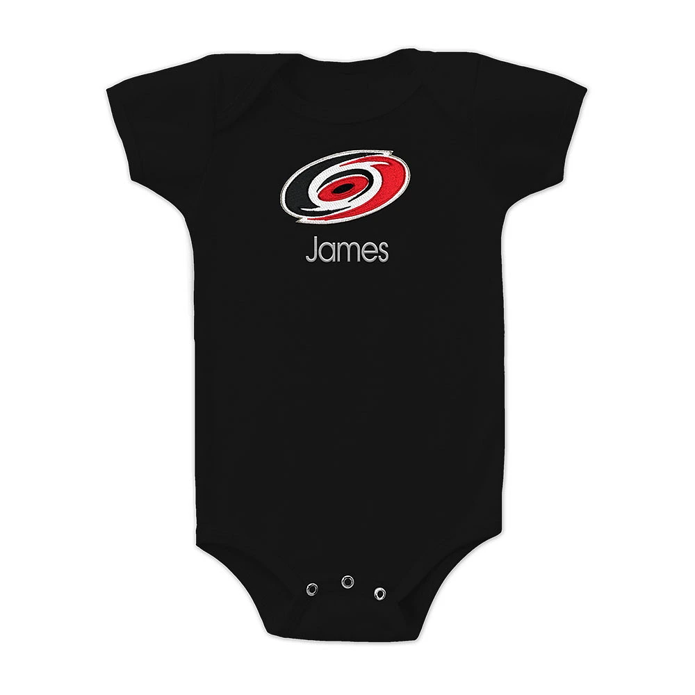 Infant Black Carolina Hurricanes Personalized Bodysuit