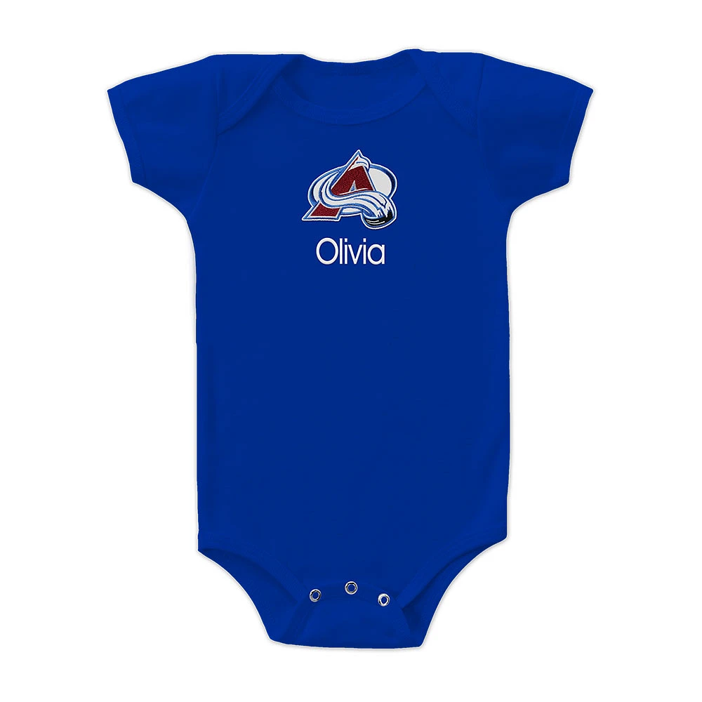 Infant Royal Colorado Avalanche Personalized Bodysuit
