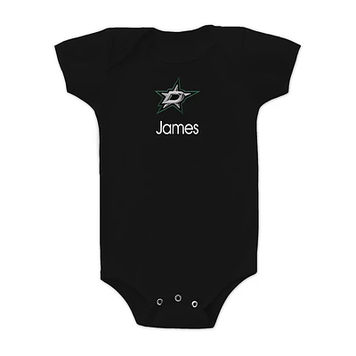 Infant Black Dallas Stars Personalized Bodysuit