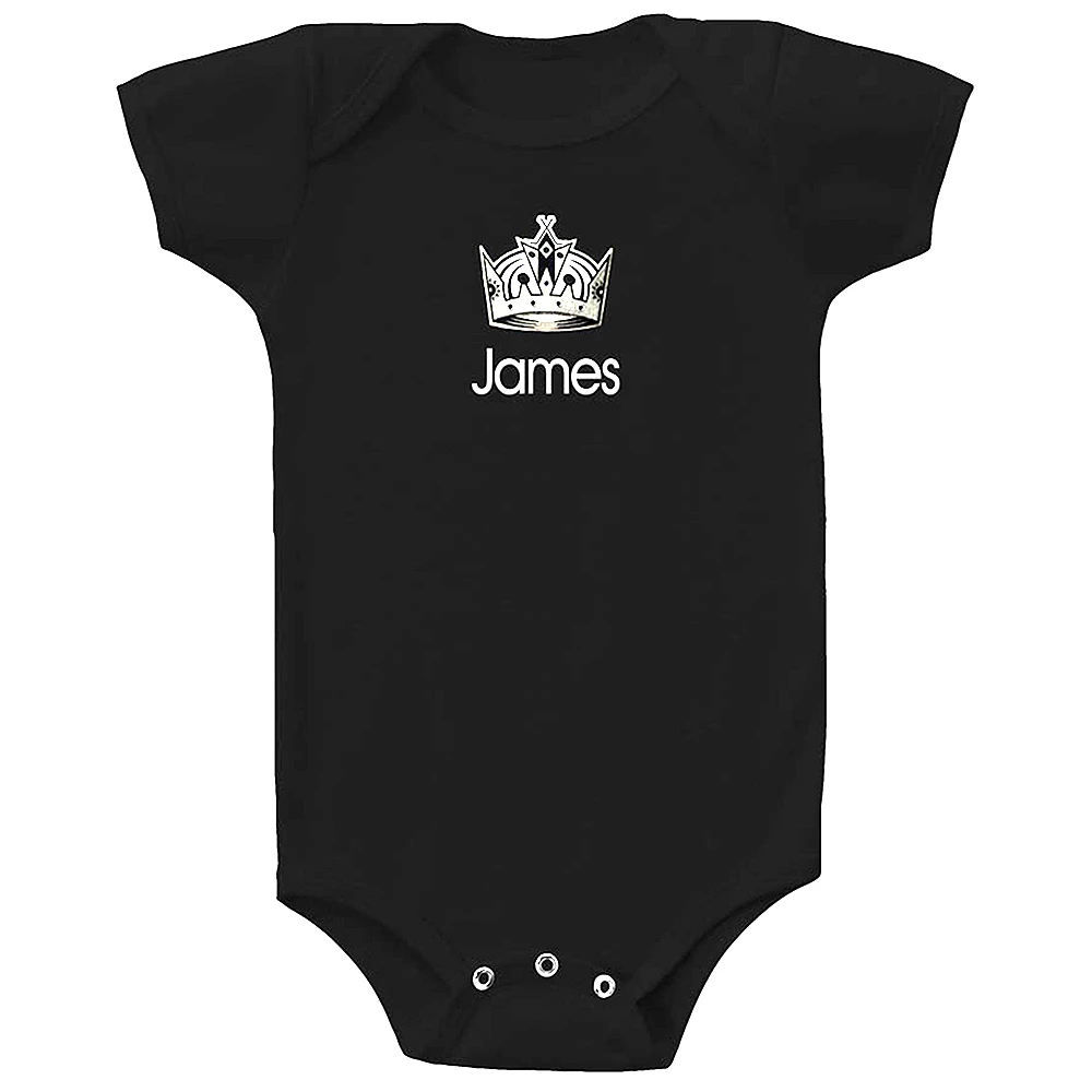 Infant Black Los Angeles Kings Personalized Bodysuit