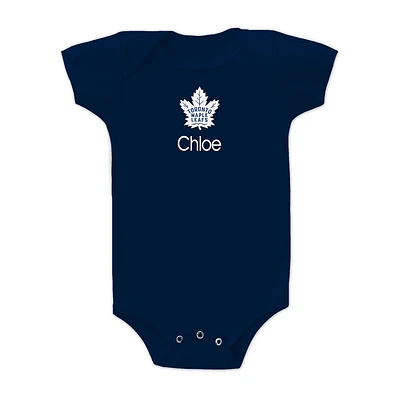 Infant Navy Toronto Maple Leafs Personalized Bodysuit
