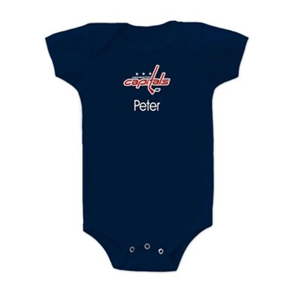 Infant Navy Washington Capitals Personalized Bodysuit