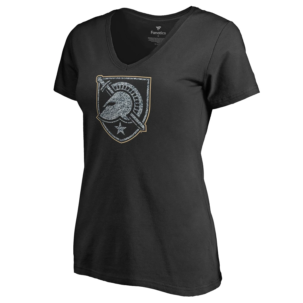Women's Black Army Black Knights Static Logo V-Neck T-Shirt
