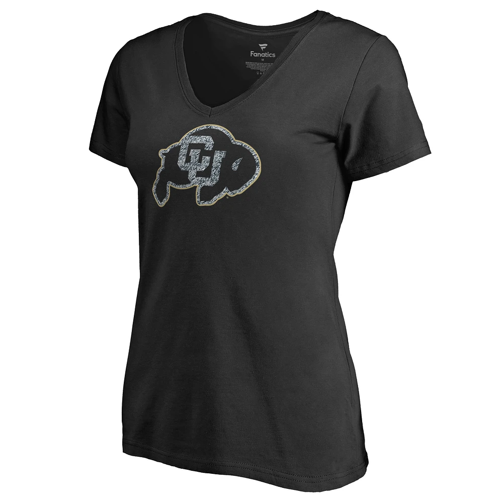 Women's Black Colorado Buffaloes Static Logo V-Neck T-Shirt
