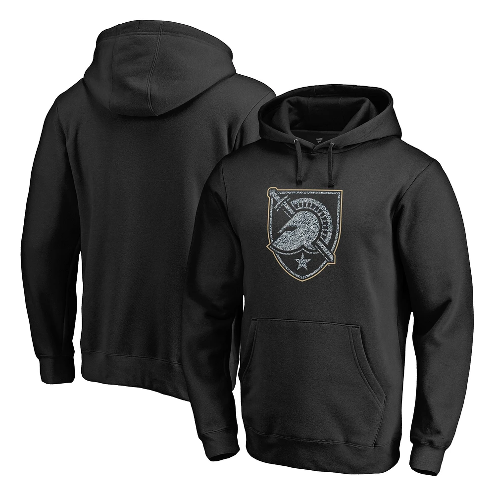 Men's Black Army Black Knights Static Logo Pullover Hoodie