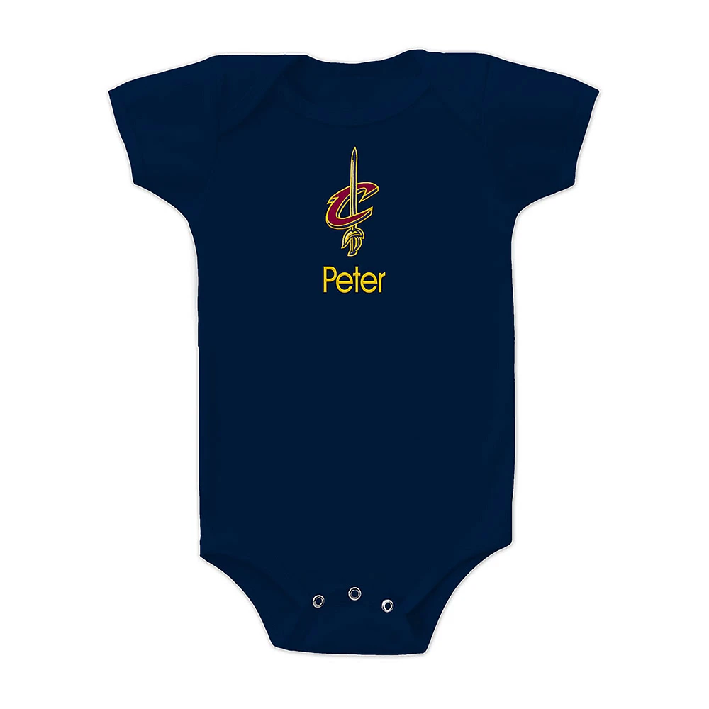 Infant Navy Cleveland Cavaliers Personalized Bodysuit