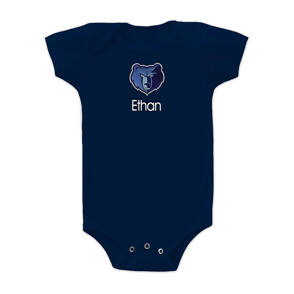 Infant Navy Memphis Grizzlies Personalized Bodysuit