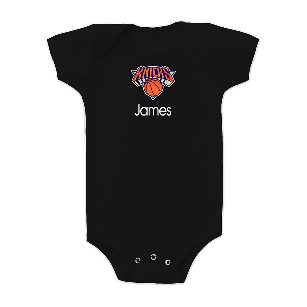 Infant Black New York Knicks Personalized Bodysuit