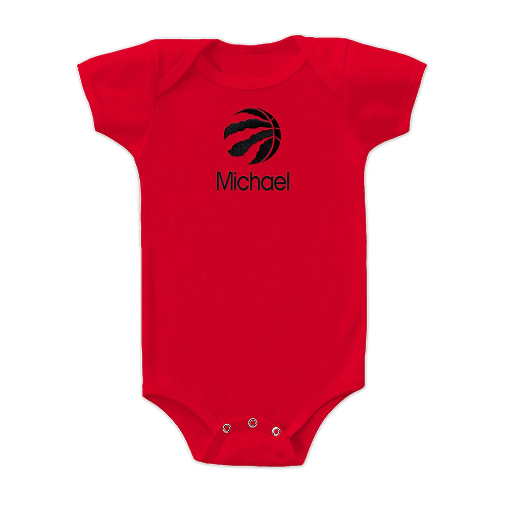 Infant Red Toronto Raptors Personalized Bodysuit