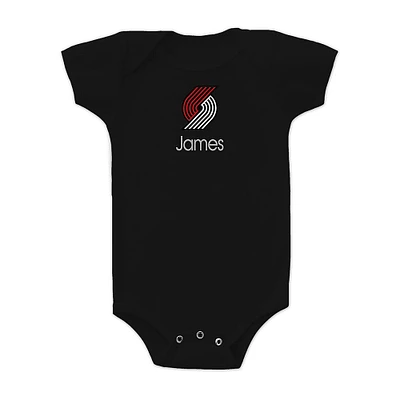 Infant Black Portland Trail Blazers Personalized Bodysuit