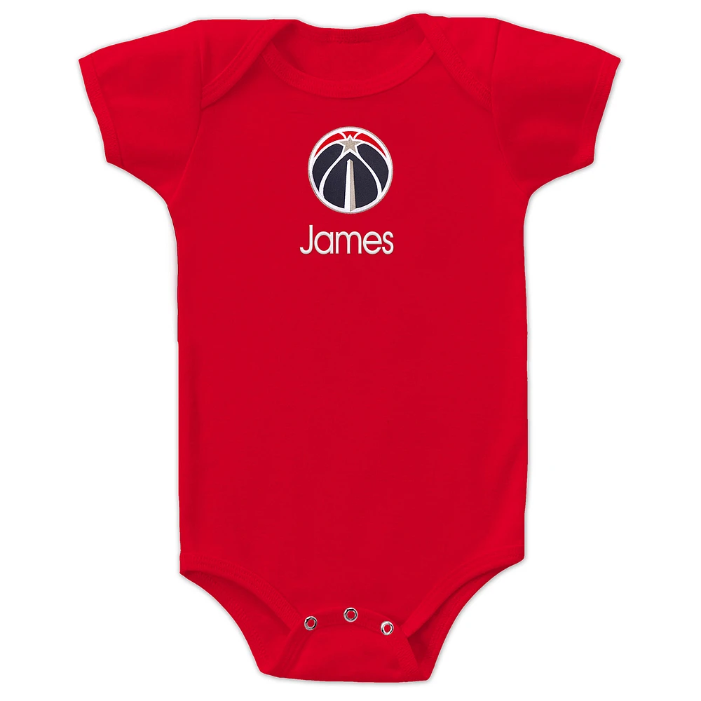 Infant Red Washington Wizards Personalized Bodysuit