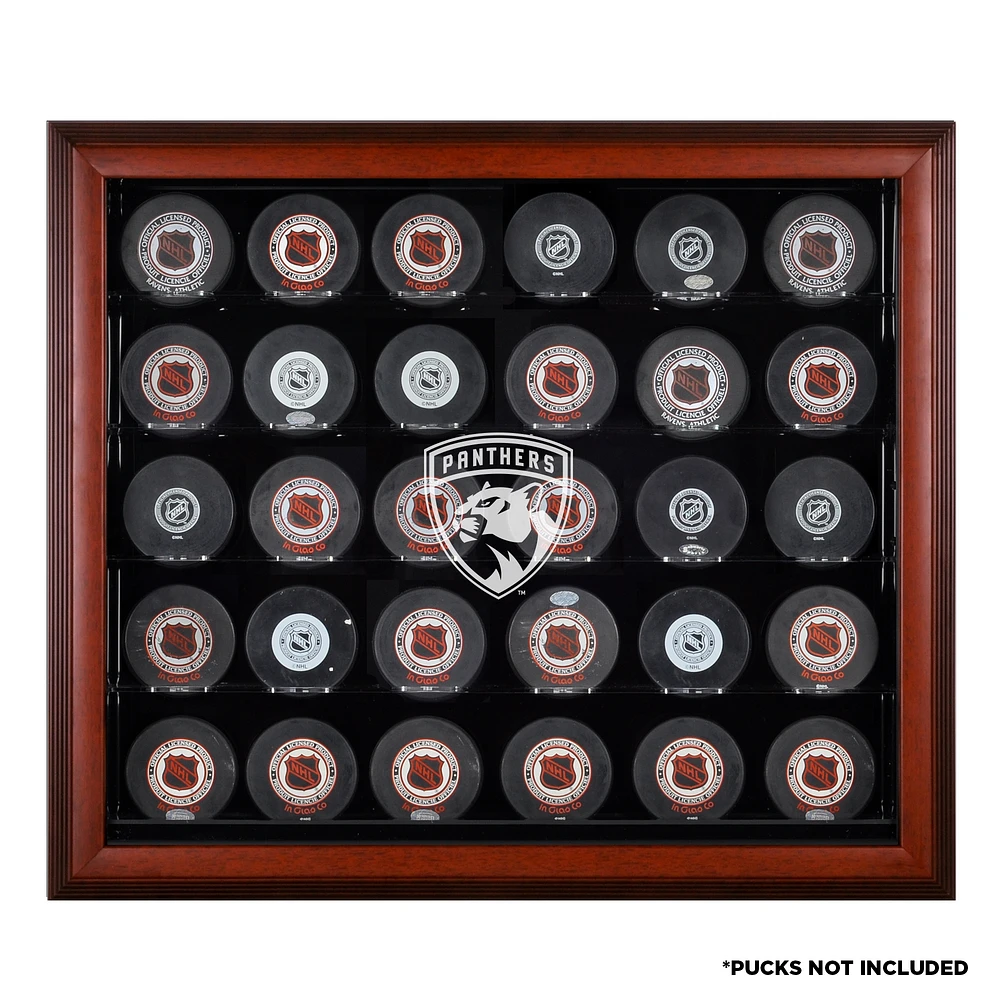Florida Panthers 30-Puck Mahogany Display Case