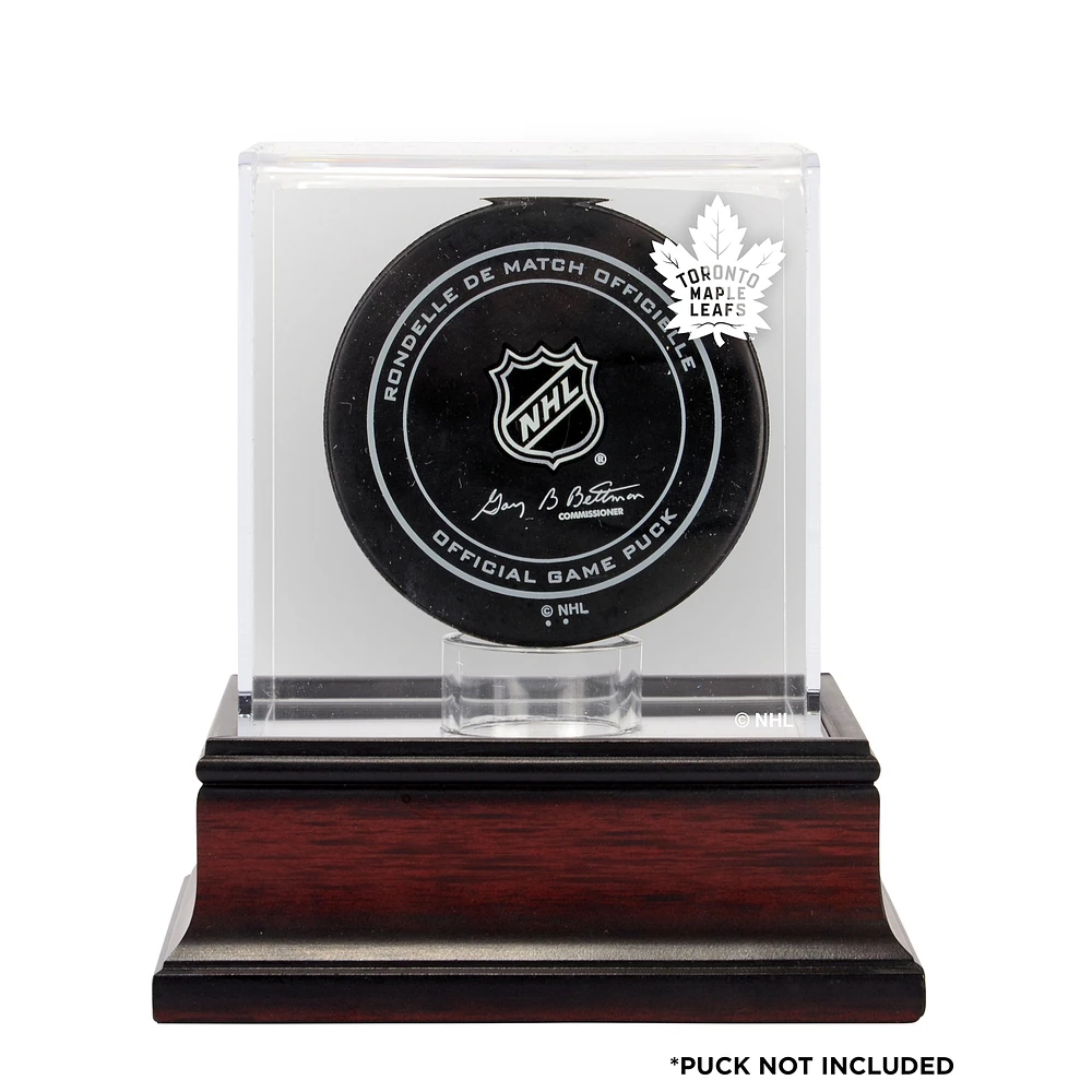 Toronto Maple Leafs (2016-Present) Mahogany Hockey Puck Logo Display Case