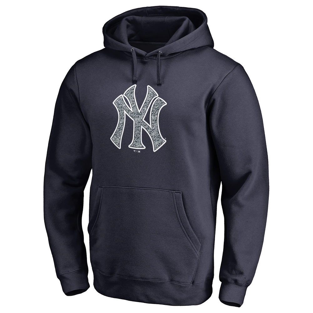 Men's Navy New York Yankees Static Logo Pullover Hoodie