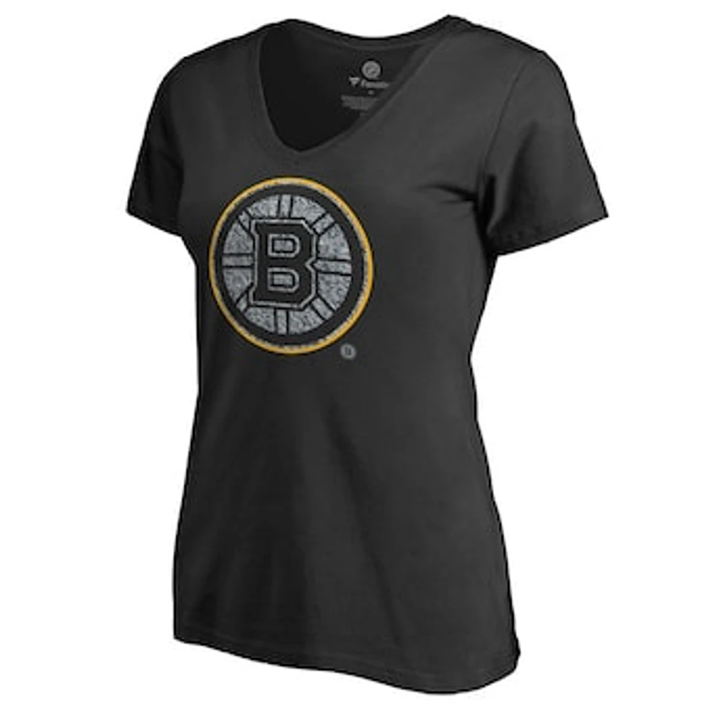 Women's Black Boston Bruins Static Logo V-Neck T-Shirt