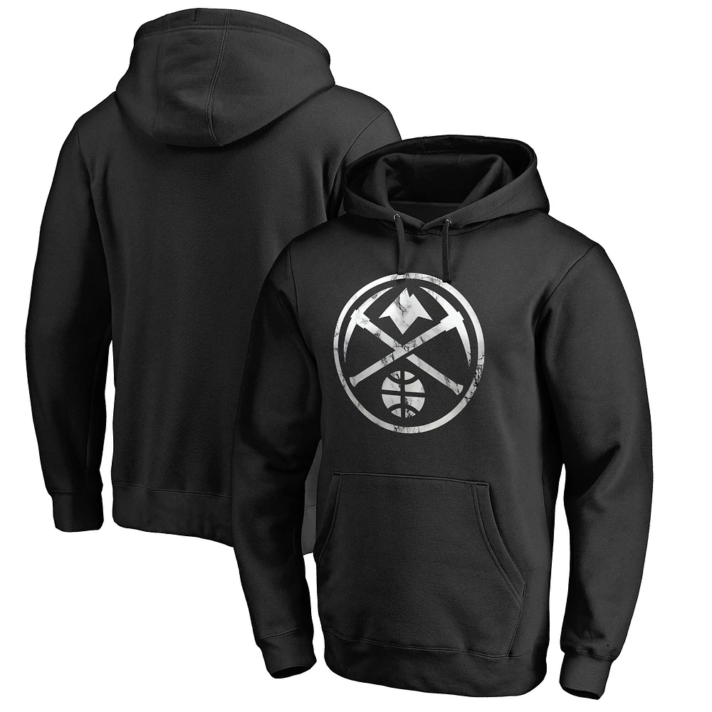 Men's Black Denver Nuggets Marble Logo Pullover Hoodie