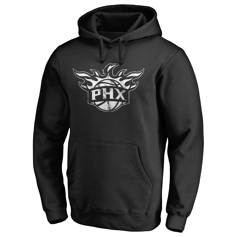 Men's Black Phoenix Suns Marble Logo Pullover Hoodie