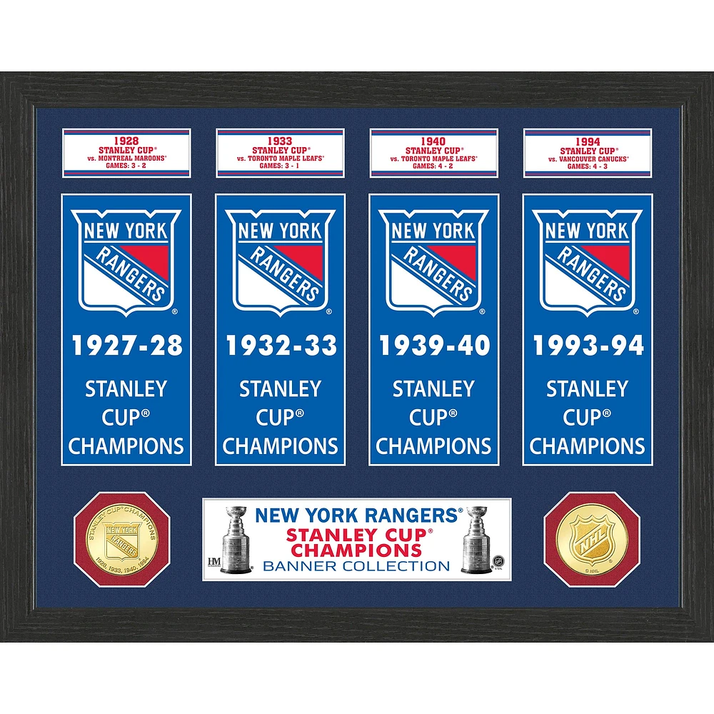 Highland Mint New York Rangers 15" x 12" Stanley Cup Banner Collection Photo Mint