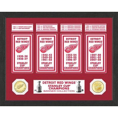 Highland Mint Detroit Red Wings 15" x 12" Stanley Cup Banner Collection Photo Mint