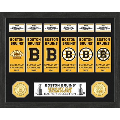 Highland Mint Boston Bruins 15" x 12" Stanley Cup Banner Collection Photo Mint