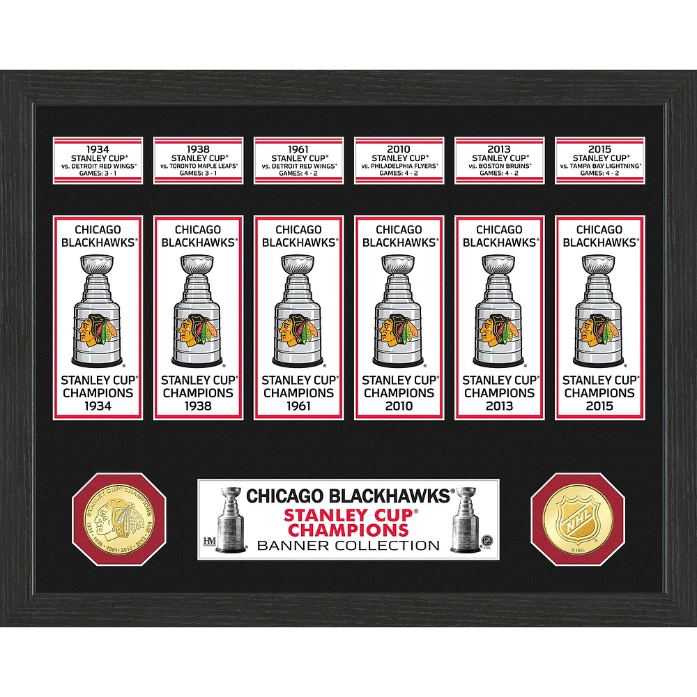 Highland Mint Chicago Blackhawks 15" x 12" Stanley Cup Banner Collection Photo Mint