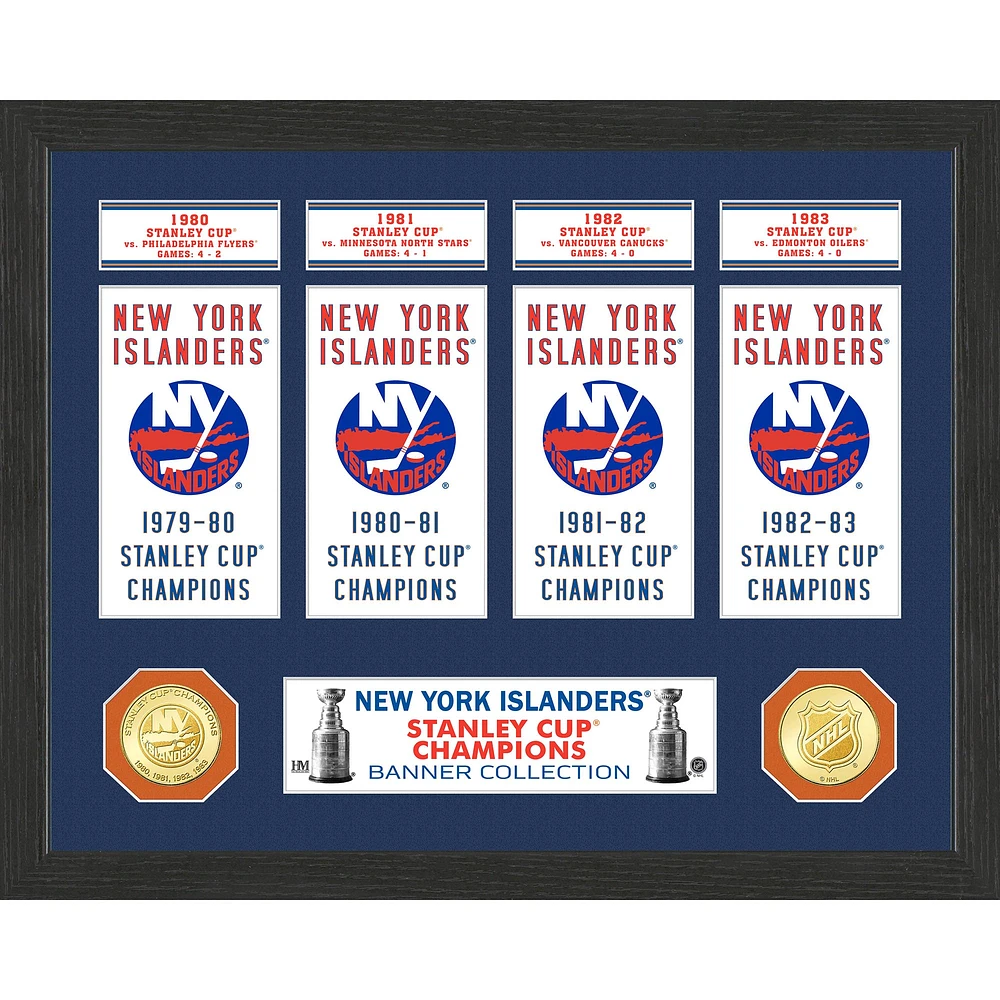 Highland Mint New York Islanders 15" x 12" Stanley Cup Banner Collection Photo Mint