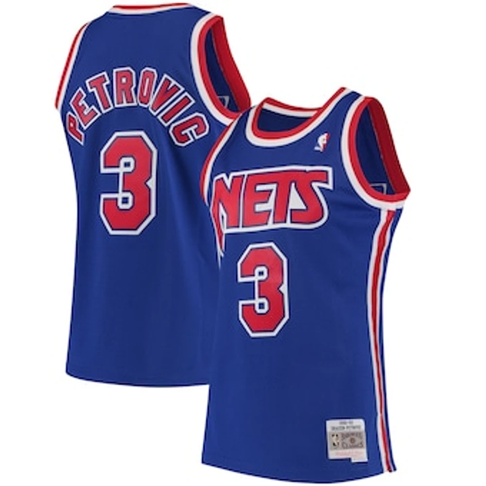Men's Mitchell & Ness Drazen Petrovic Royal New Jersey Nets 1992/93 Hardwood Classics Swingman Jersey