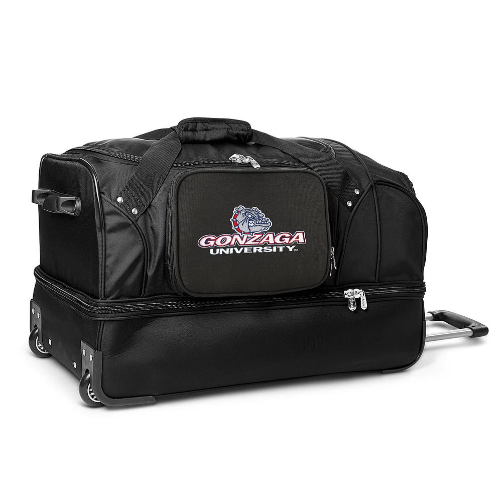 MOJO Gonzaga Bulldogs Black 27'' 2-Wheel Drop Bottom Rolling Duffel Bag
