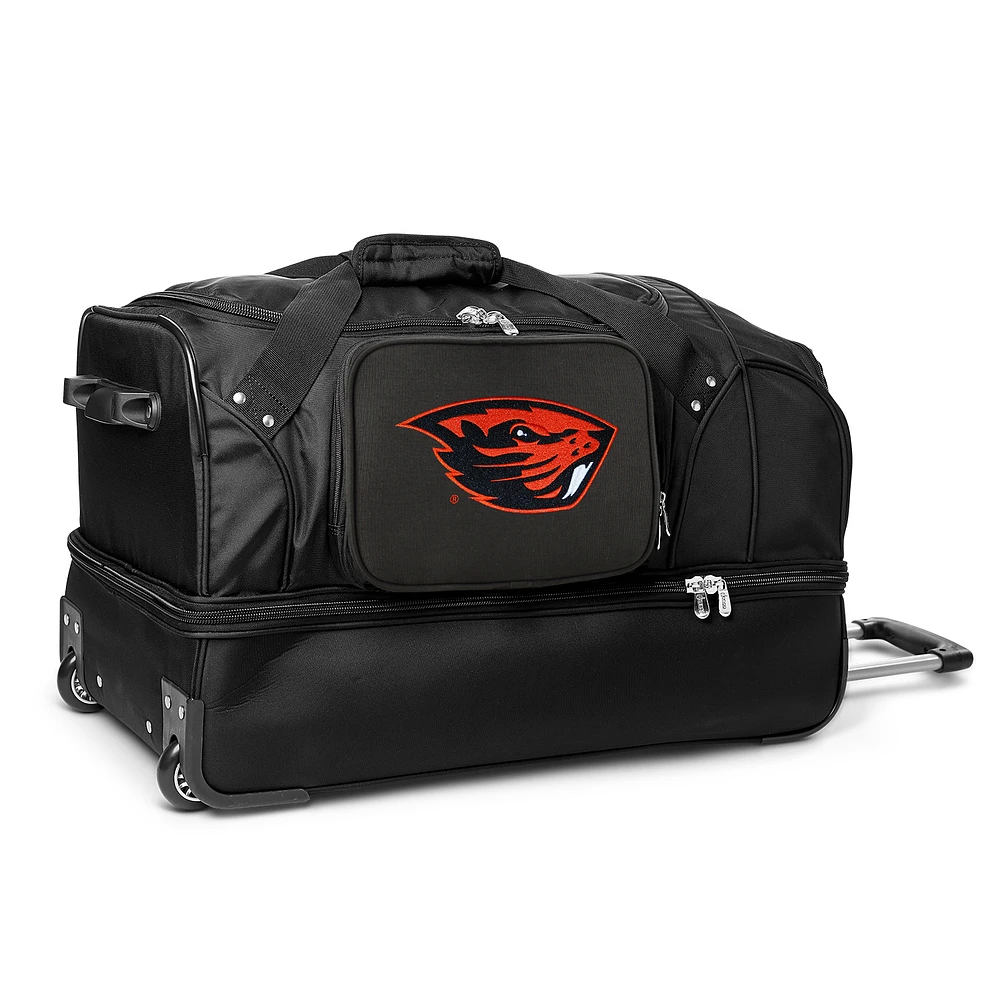 MOJO Oregon State Beavers Black 27'' 2-Wheel Drop Bottom Rolling Duffel Bag