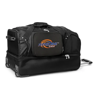 MOJO Pepperdine Waves Black 27'' 2-Wheel Drop Bottom Rolling Duffel Bag