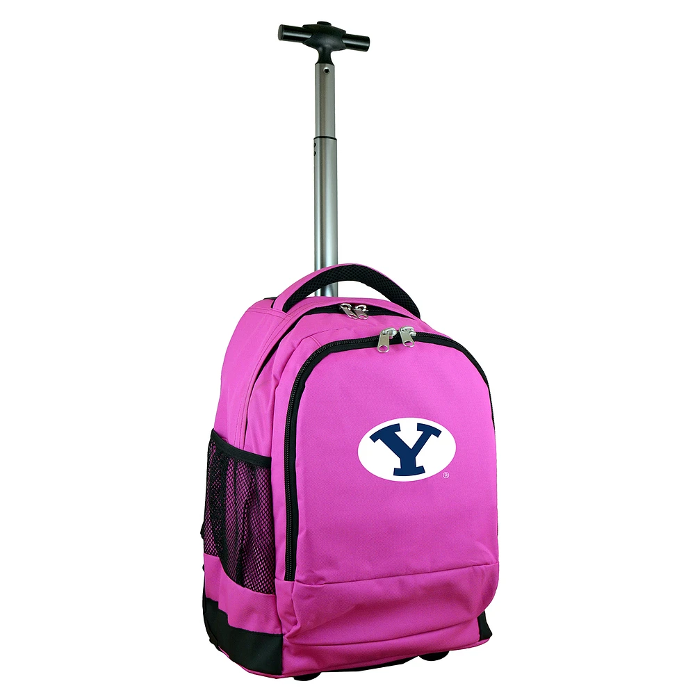 MOJO Pink BYU Cougars 19'' Premium Wheeled Backpack