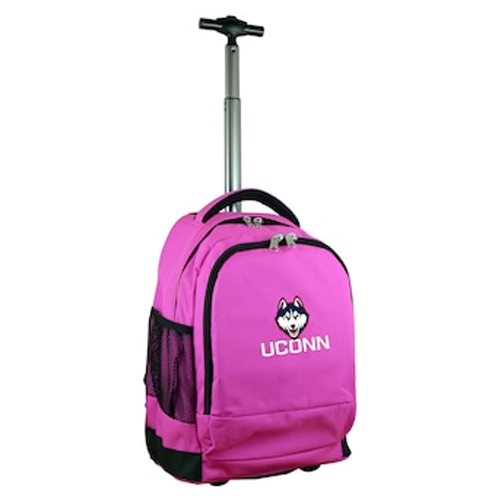 MOJO Pink UConn Huskies 19'' Premium Wheeled Backpack