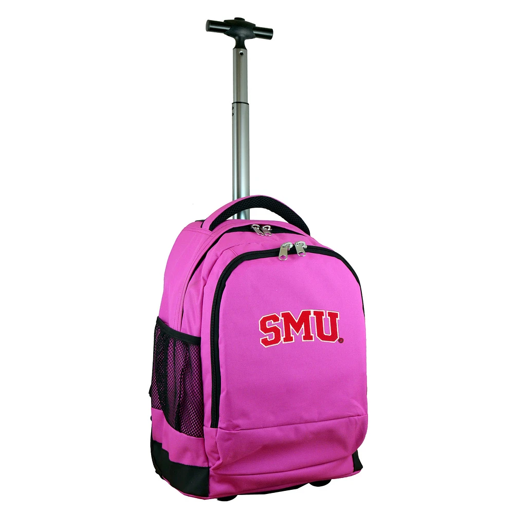 MOJO Pink SMU Mustangs 19'' Premium Wheeled Backpack