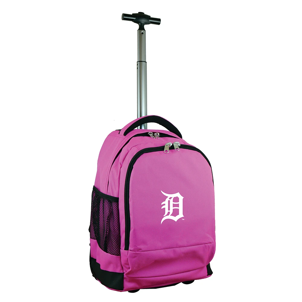 MOJO Pink Detroit Tigers 19'' Premium Wheeled Backpack