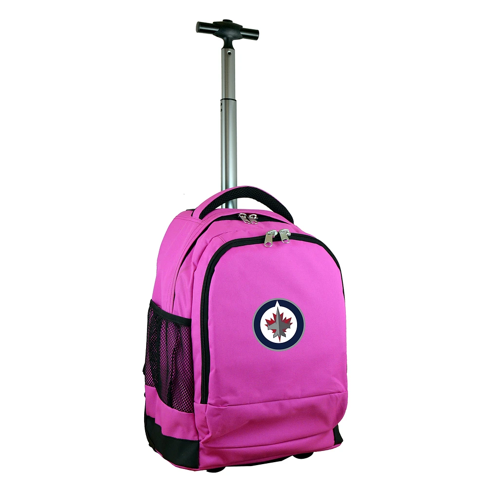 MOJO Pink Winnipeg Jets 19'' Premium Wheeled Backpack