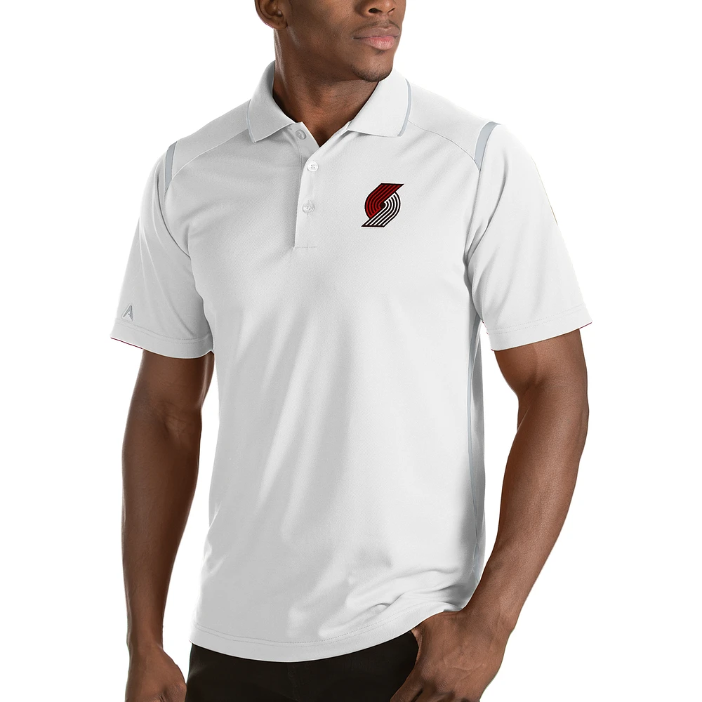Men's Antigua White Portland Trail Blazers Merit Polo
