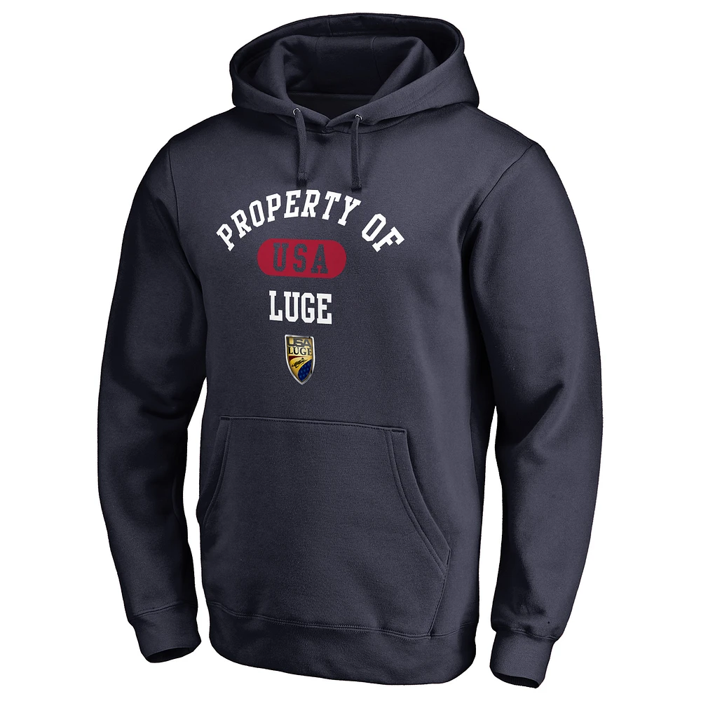 Men's Navy USA Luge Property Of Pullover Hoodie
