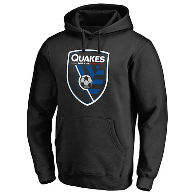 Men's Black San Jose Earthquakes Primary Logo Fitted Pullover Hoodie