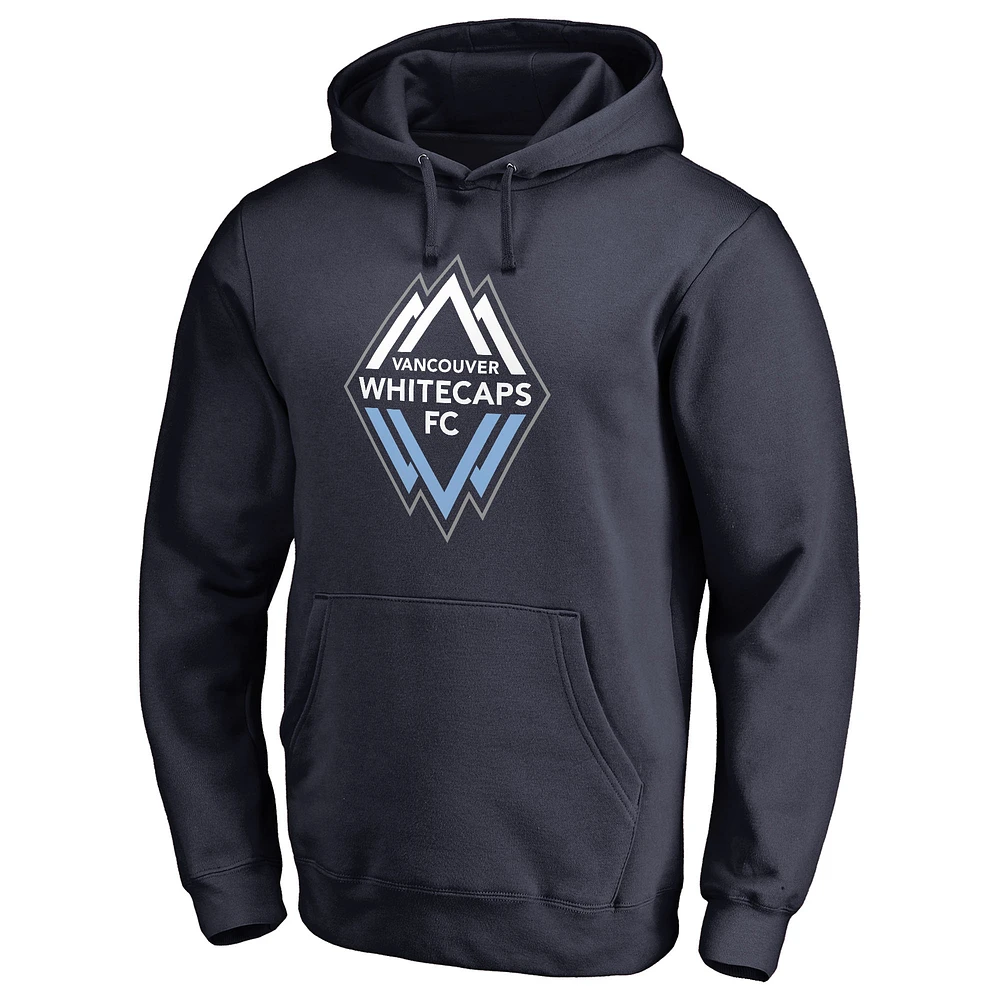 Men's Navy Vancouver Whitecaps FC Primary Logo Fitted Pullover Hoodie
