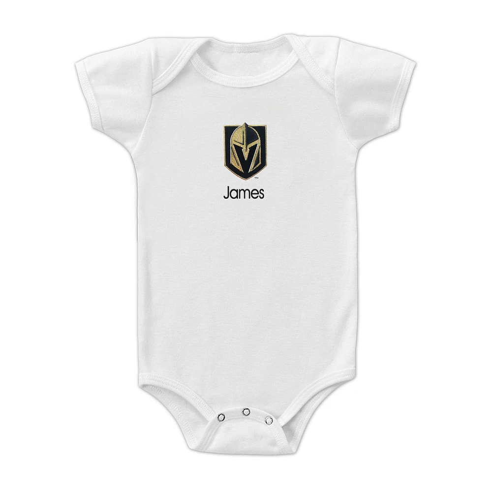Infant White Vegas Golden Knights Personalized Bodysuit