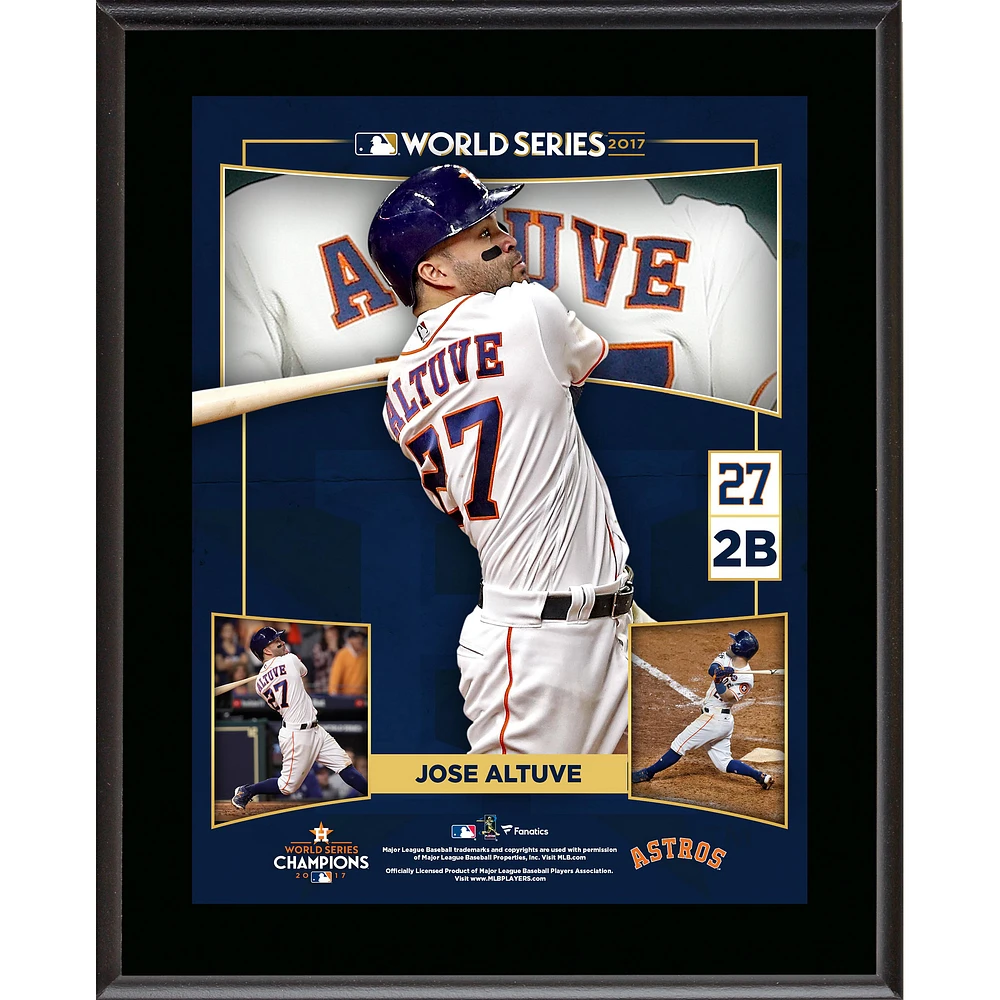 Jose Altuve Houston Astros 2017 MLB World Series Champions 10.5" x 13" Sublimated Plaque