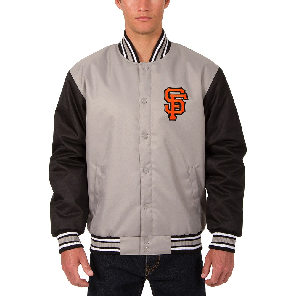 Men's JH Design Gray/Black San Francisco Giants Poly Twill Jacket