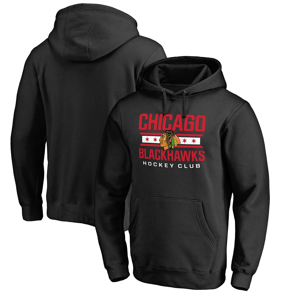 Men's Black Chicago Blackhawks Hometown Collection Pullover Hoodie