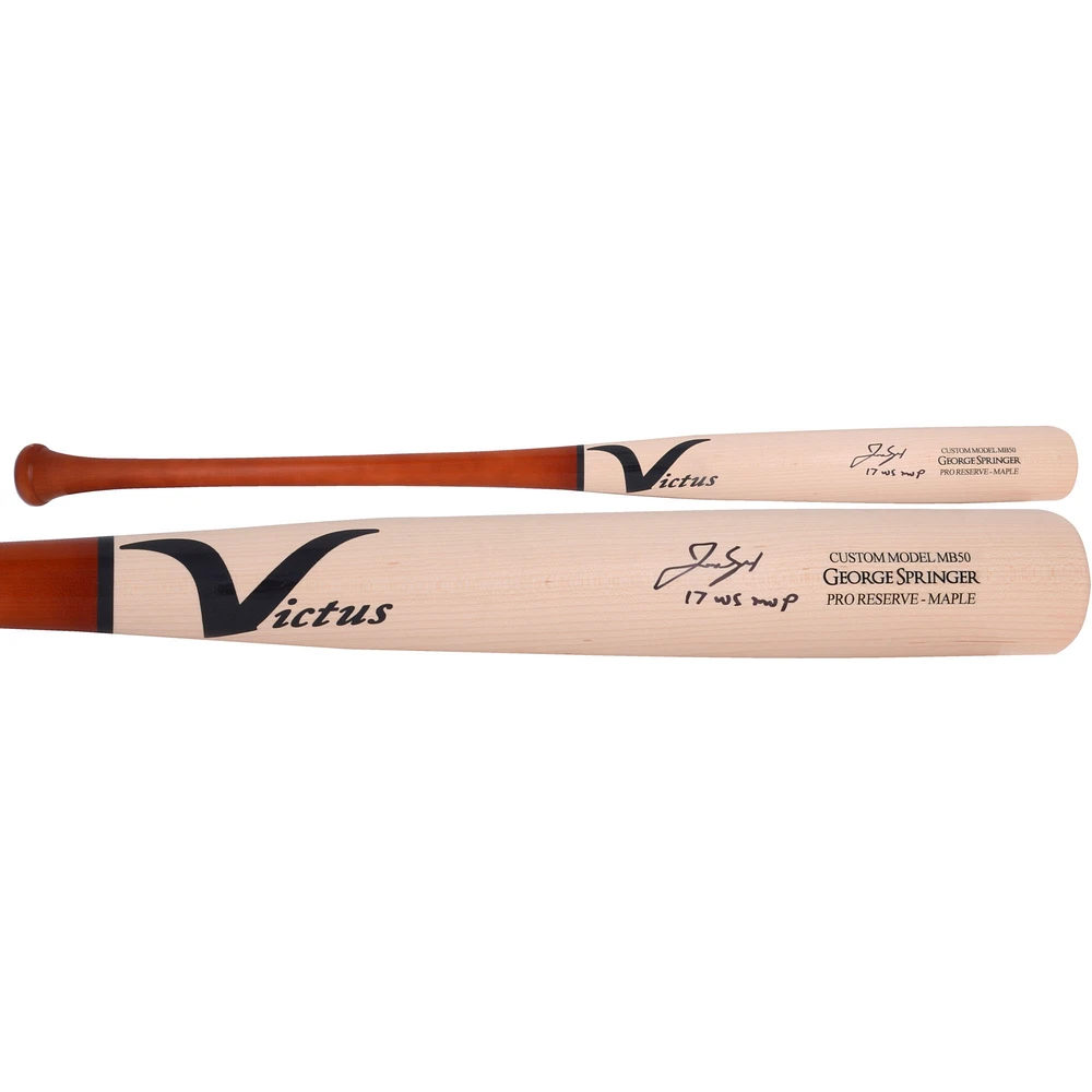 George Springer Houston Astros 2017 MLB World Series Champions Autographed Victus Game Model Bat with 2017 WS MVP Inscription